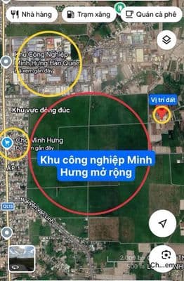 Bán đất 8x47m gần KCN Minh Hưng, Bình Dương