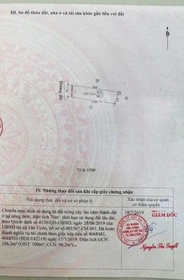 Bán đất thổ cư 196m2 Vĩnh Tân, Tân Uyên, Bình Dương