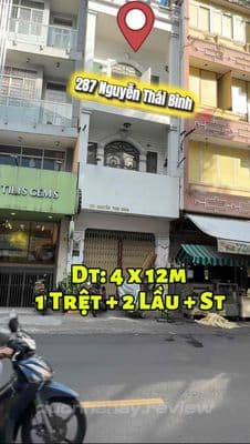 Mặt tiền 287 Nguyễn Thái Bình. DT: 4x12,8m - Trệt + 2 Lầu +ST ( 23tr)