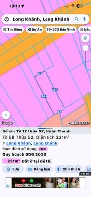 Đất thổ cư mặt tiền trung tâm Long Khánh chính chủ pháp lý đầy đủ