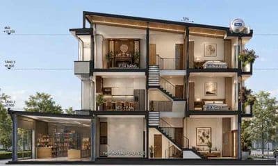 Bán nhà phố 2 mặt tiền 3 tầng 5x30 khu dân cư hoà phú kinh doanh