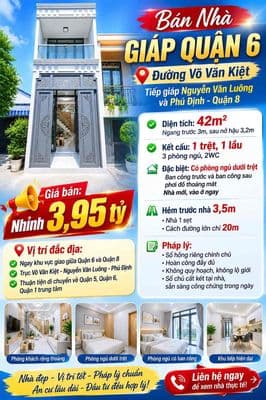 Bán nhà giáp q6 võ văn kiệt p16, q8, 42m2, 3-4pn, 3wc, hxh, shr, ko qh