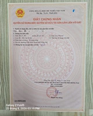 Bán đất 1 sẹc đường Nguyễn Văn Hoa, phường Thống Nhất 89m2 giá 2.79 tỷ