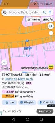 Bán đất nhơn trạch , TP Đồng Nai