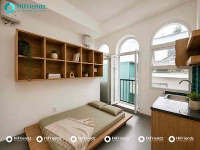 Studio ban công xinh full nội thất khu đồng đen - thang máy - nhà mới