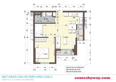 Cho thuê căn hộ Conic Riverside, 1pn1w, vào ở liền
