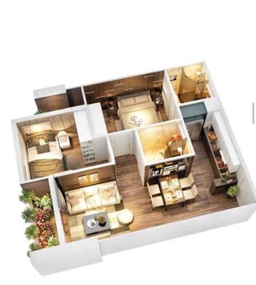 Bán chung cư 2 ngủ 2 WC toà Golden Field 24 Nguyễn Cơ Thạch