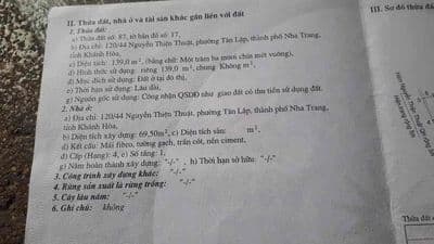 Nhà Hẻm Nguyễn Thiện Thuật Tân Lập Nha Trang Dòng Tiền Ngang 6,5m