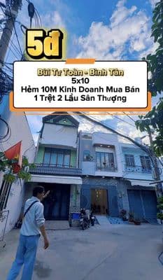 Nhà Mới Đẹp 3 Tầng 5x10 Mặt Tiền Kinh Doanh Bùi Tư Toàn Bình Tân