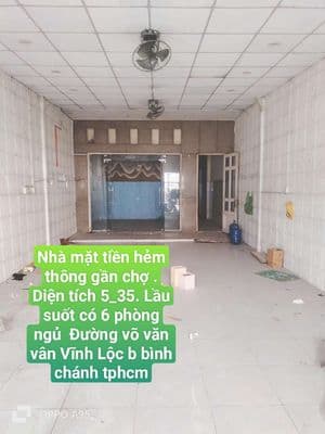 Nhà Thuê 5_35Lầu suốt 6pn. Gần chợ Đường Võ Văn Vân vĩnh lộc B