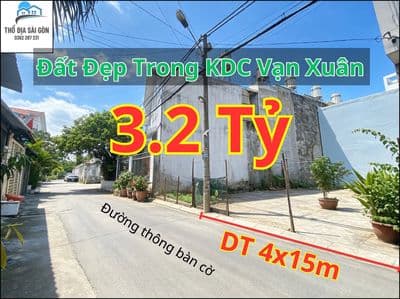 Bán đất 62.7m2 KDC Vạn Xuân Thạnh Xuân 38 Quận 12 sổ hồng đường thông