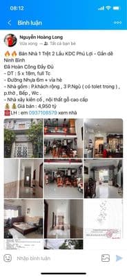 Bán nhà 1 trệt 2 lầu KDC Phú Lợi, Bình Dương