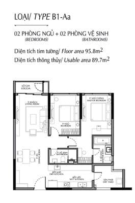Chỉ 7,5tỷ - căn 2PN2WC 96m2 view hồ sinh thái, Diamond Brilliant