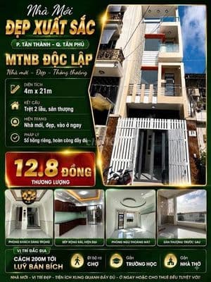 Bán nhà mặt tiền khu Độc Lập, Phú Thọ Hoà 4x21.5m 4 tầng giá 12.8 tỷ