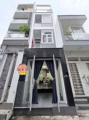 Nhà Mới 4 Tầng Hẻm 5M Cách MT 20M Dương Bá Trạc P. Chánh Hưng 4PN 5WC
