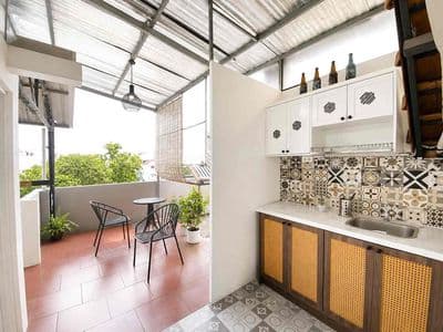 căn hộ sân vườn riêng biệt, 1 phòng ngủ tách bếp