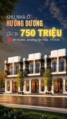 Trả trước 750 triệu – sở hữu nhà hướng dương 1 trệt 1 lầu