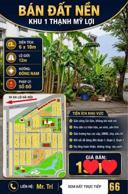 Bán đất Khu 1 Thạnh Mỹ Lợi Quận 2, giá giảm sâu,sổ đỏ,an tâm giao dịch