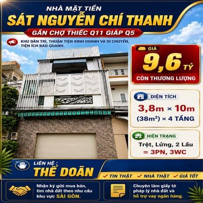Nhà mặt tiền, sát đường NGUYỄN CHÍ THANH, gần chợ Thiếc, khu dân trí