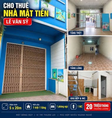 cho thuê nhà Mặt tiền nguyên căn đường Lê Văn Sỹ quận 3