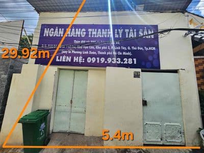Ngân hàng Thanh Lý Căn nhà tại Kha Vạn Cân, Linh Tây, Thủ Đức, TP HCM