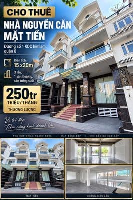 cho thuê nguyên căn mặt tiền kdc him lam dt sàn hơn 1000m2