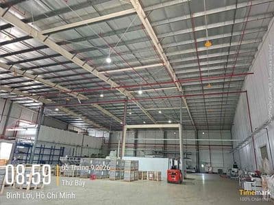 cho thuê kho xưởng KCN TÂN ĐÔ Đức Hoà DT 2000m2 giá 200tr pccc
