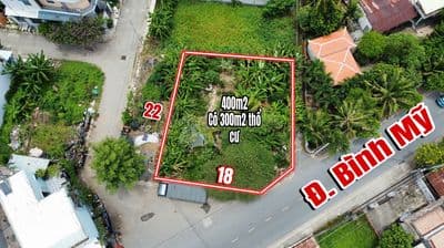 Lô góc 2 mặt tiền đường Bình Mỹ xã Bình Mỹ 400m2 giá tốt