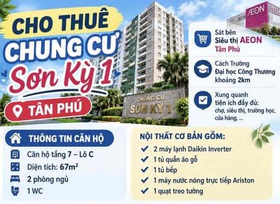 Cho thuê căn hộ chung cư Sơn Kỳ 1(chung cư thang máy)
