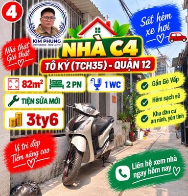 Bán đất tặng nhà cấp 4 - tch35 - đường tô ký - 82m² chỉ 3.6 tỷ!