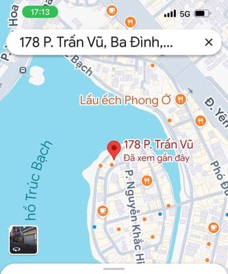 Cho thuê nhà mặt hồ Trúc Bạch, phố Trấn Vũ, Ba Đình, Hà Nội