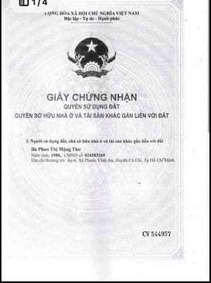 Chính chủ cần bán gấp đất củ chi giá rẻ - sổ hồng riêng