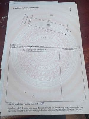 Đất gần chợ túy loan 107m2 đất ở, ngang 5m đường oto thông