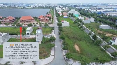 Lô 100m2 sổ sẵn - kdc hiện hữu - giá 2,2 tỷ thương lượng
