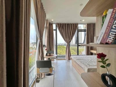 Cho thuê studio - 1pn mới xây view chung cư gần ntt