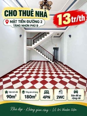 (13tr) cho thuê nhà mặt tiền kinh doanh - đường 2 - tăng nhơn phú b