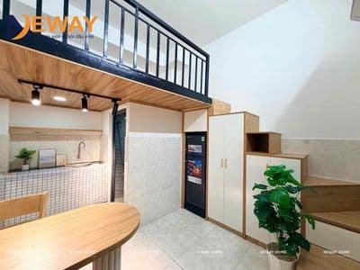 Căn hộ dịch vụ mini dạng có gác, đầy đủ tiện ích tòa nhà, gần huit