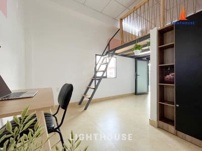 Gác xinh rộng rãi gần chợ hạnh thông tây, đi bộ qua cđ y hồng đức