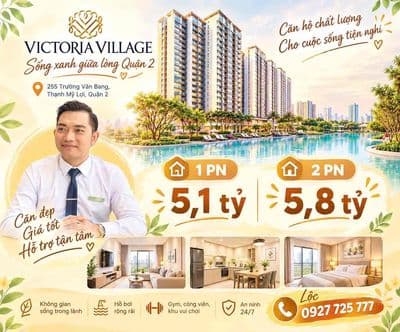 Căn hộ Victoria Village 52m2 5tỷ1-69m2 5tỷ9-72m2 6tỷ2- 82m2 7ty9