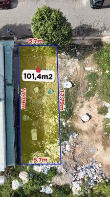 Đất 101,4m² – điểm đặc biệt: ngang tận 5,7m – mt nhựa, sát kcn mp1-2-3