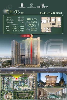 Căn hộ 2 ngủ Lumiere Hanoi Seasons Garden, Hà Nội, 11.98 tỷ