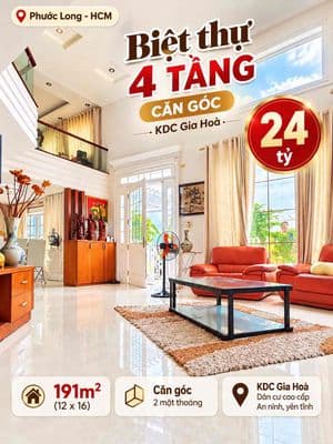 (24 tỷ) chủ gửi bán biệt thự 4 tầng căn góc đường diệp minh tuyền l