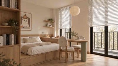 Cho thuê căn hộ studio ban công-nội thất full-nhiều tiện ích-trần não