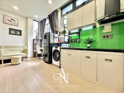 Căn hộ 1pn full cửa sổ kính thoáng - đầy đủ nt - hầm xe - thang máy