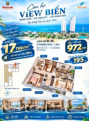 Bán căn hộ view biển năm sau bàn giao Hacom Ocean City Phan Rang