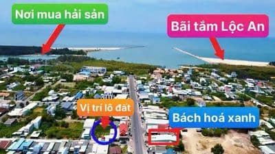Đất ven biển Lộc An, cách Chợ 100m, mặt tiền đường, DT 200m2 (10x20)