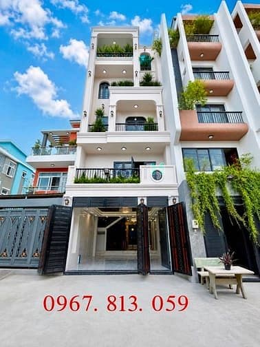 Nhà có thang máy sau trường học DT:5.5x15M, Lửng, 3 Lầu, 4PN, P.Thờ