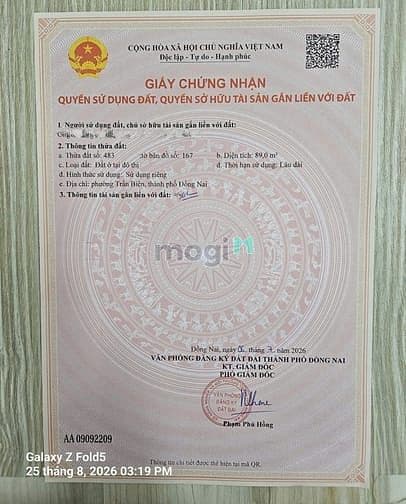 Bán đất 1 sẹc đường Nguyễn Văn Hoa, phường Thống Nhất 89m2 giá 2.79 tỷ
