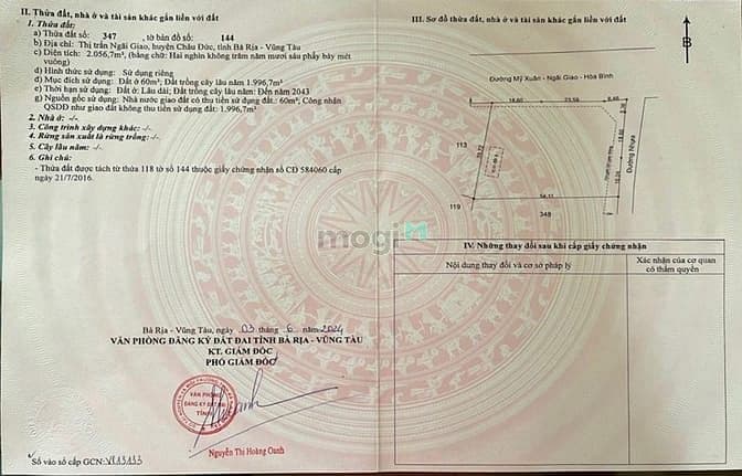 Bán Đất Mặt Tiền Đường Lê Hồng Phong, Thị Trấn Ngãi Giao, Châu Đức