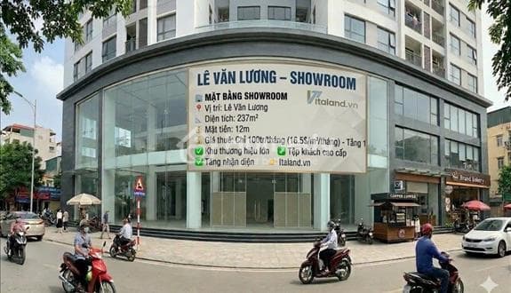 Cho thuê mặt bằng Lê Văn Lương, Thanh Xuân - dt 237m2, MT 12m, sàn thông đẹp